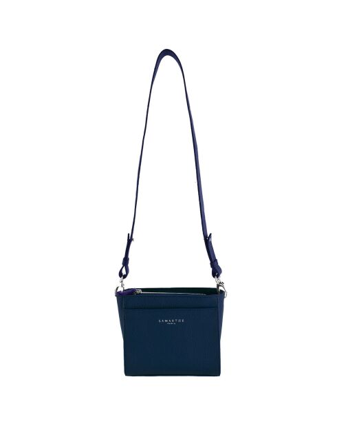 Sac bandoulière en Cuir Fidèle marine - 20x17x7 cm
