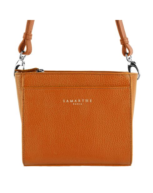 Sac Bandoulière en Cuir Fidèle orange - 20x17x7 cm
