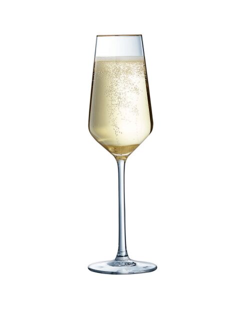 4 Flûtes à champagne Ultime Bord Or - 23 cl
