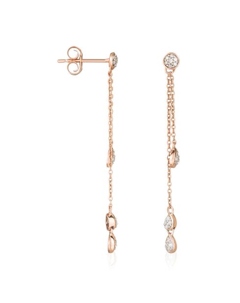 Boucles d'oreilles Diamond Falls Diamant 0.1 or rose