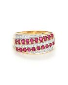Bague Chemin des rubis Diamant 0.2 ct & Rubis 0.9 ct or jaune