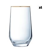 4 Verres hauts Ultime Bord Or - 40 cl