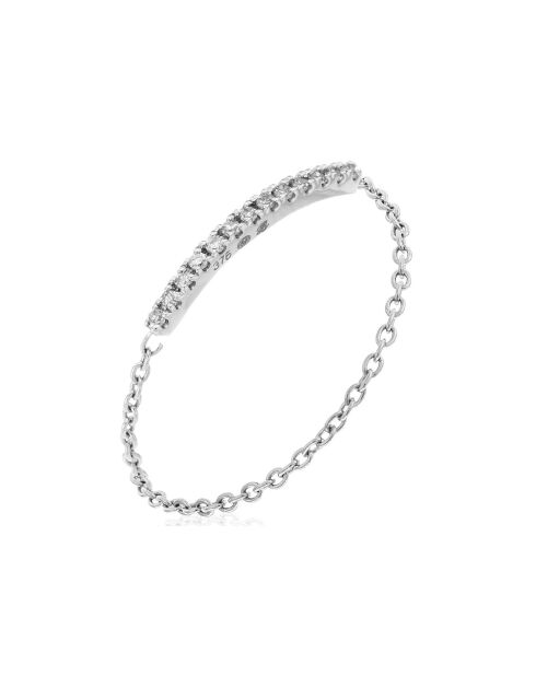 Bague Barre scintillante Diamants 0.05 ct or blanc