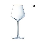 4 Verres à pied Ultime bord or - 38 cl