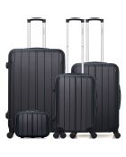 3 Valises 4 roues simples 55/65/75 cm & Vanity Napoli  noirs