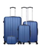 3 Valises et vanity 4 roues simples Napoli - C 30/55/65/75 cm bleu marine