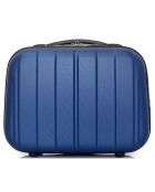3 Valises et vanity 4 roues simples Napoli - C 30/55/65/75 cm bleu marine