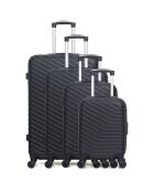4 Valises 4 roues simples Lena- M 46/55/65/75 cm noires