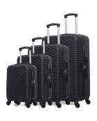 4 Valises 4 roues simples Lena- M 46/55/65/75 cm noires