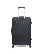 4 Valises 4 roues simples Lena- M 46/55/65/75 cm noires