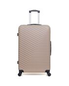 4 Valises 4 roues simples Lena- M 46/55/65/75 cm beiges