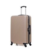 4 Valises 4 roues simples Lena- M 46/55/65/75 cm beiges