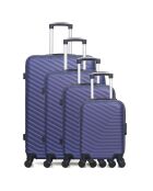 4 Valises 4 roues simples Lena- M 46/55/65/75 cm bleu marine