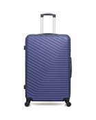 4 Valises 4 roues simples Lena- M 46/55/65/75 cm bleu marine