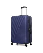 4 Valises 4 roues simples Lena- M 46/55/65/75 cm bleu marine