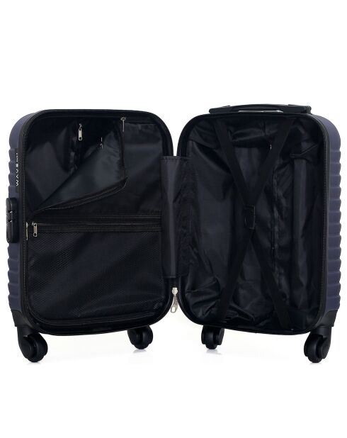 Valise Cabine XXS 4 roues simples Lena 46 cm bleu marine