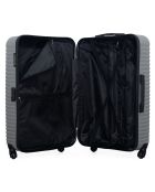 4 Valises 4 roues simples Lena- M 46/55/65/75 cm grises