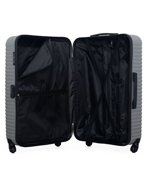 Valise Long Séjour 4 roues simples Lena  75 cm grise
