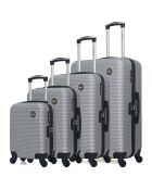 4 koffers op één wiel London- M 46/55/65/75 cm zilver