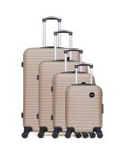 4 Valises 4 roues simples London- M 46/55/65/75 cm dorées