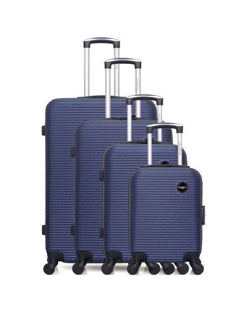 4 Einradkoffer London- M 46/55/65/75 cm marineblau