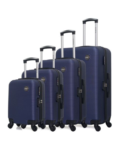 4 Einradkoffer London- M 46/55/65/75 cm marineblau