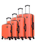 4 koffers met één wiel London- M 46/55/65/75 cm koraal