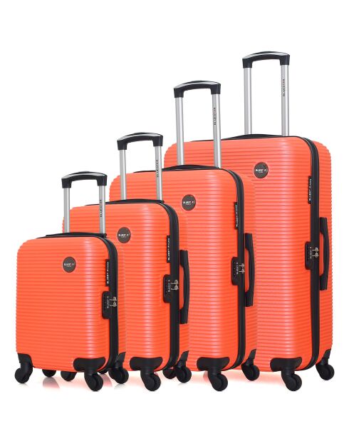 4 Einradkoffer London- M 46/55/65/75 cm korallenrot