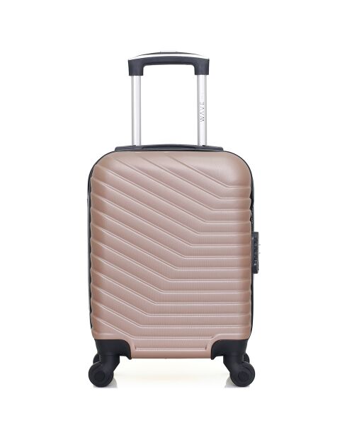 Lena 4-Rad-Wohnzimmer-Kabinenkoffer mit Einzelrad, 55 cm, Roségold