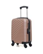 Lena 4-Rad-Wohnzimmer-Kabinenkoffer mit Einzelrad, 55 cm, Roségold