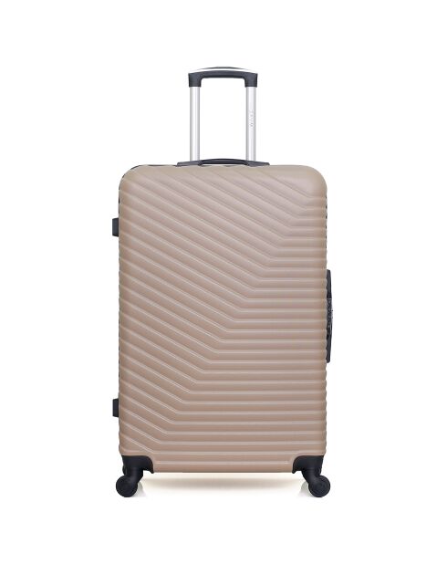 Long Stay Koffer met 4 enkele wielen Lena 75 cm beige