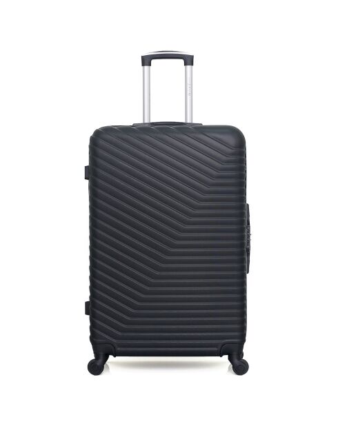 Valise Moyen Séjour 4 roues simples Lena 65 cm noire
