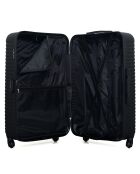 Valise Moyen Séjour 4 roues simples Lena 65 cm noire