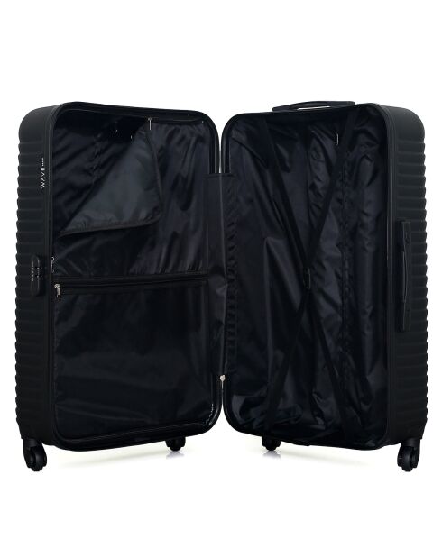 Valise Moyen Séjour 4 roues simples Lena 65 cm noire