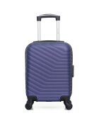 Valise Cabine Séjour 4 roues simples Lena  55 cm bleu marine
