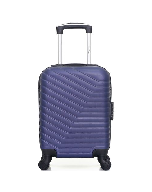 Valise Cabine Séjour 4 roues simples Lena  55 cm bleu marine