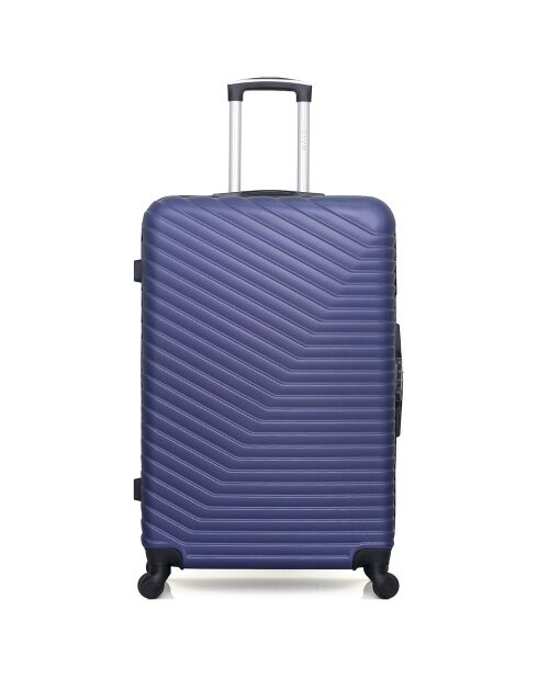 Mittelgroßer Reisekoffer Lena mit 4 Rollen, 65 cm, marineblau