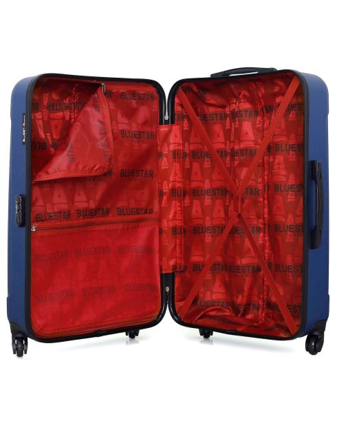 Napoli middelgrote koffer met 4 wielen en enkele wielen - C 65 cm blauw