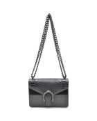 Sac porté épaule en Cuir George noir - 15x20x5 cm