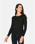 Top en Maille mélangée noir