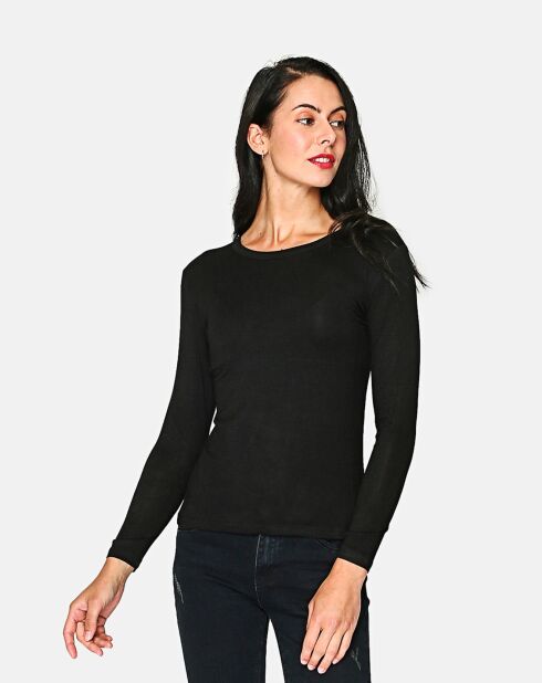 Top en Maille mélangée noir