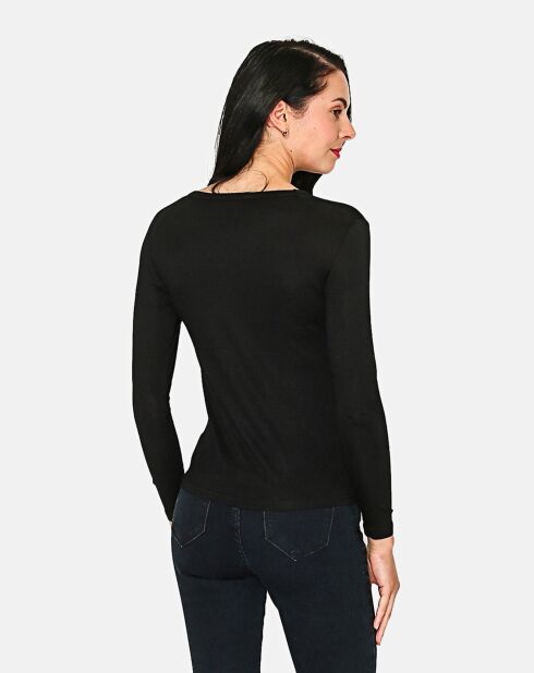Top en Maille mélangée noir