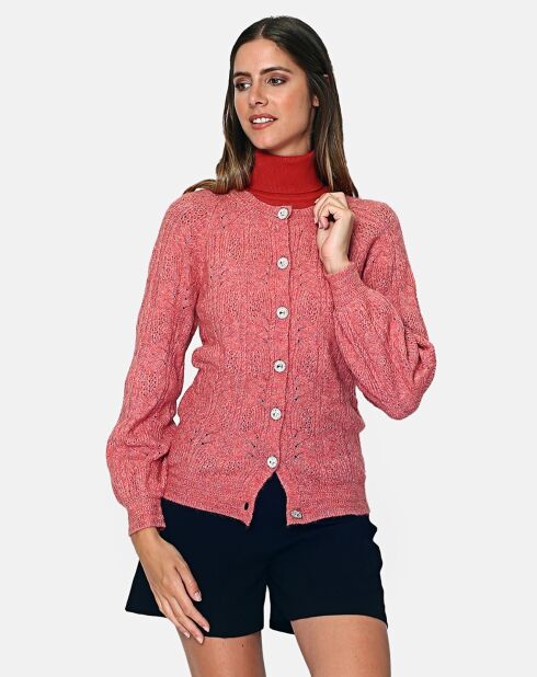 Cardigan en Cachemire mélangé rose bois