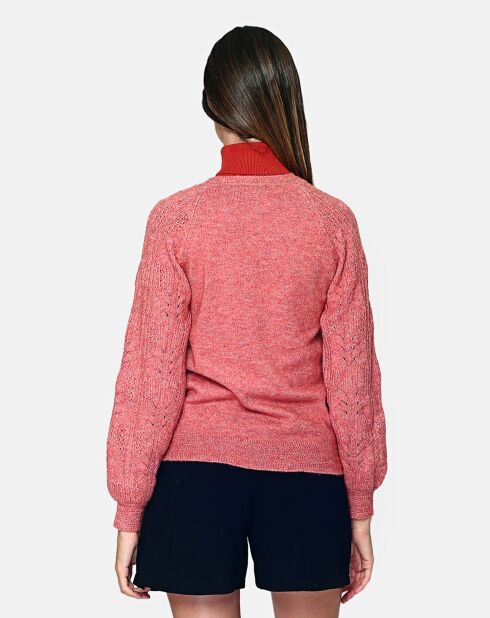 Cardigan en Cachemire mélangé rose bois