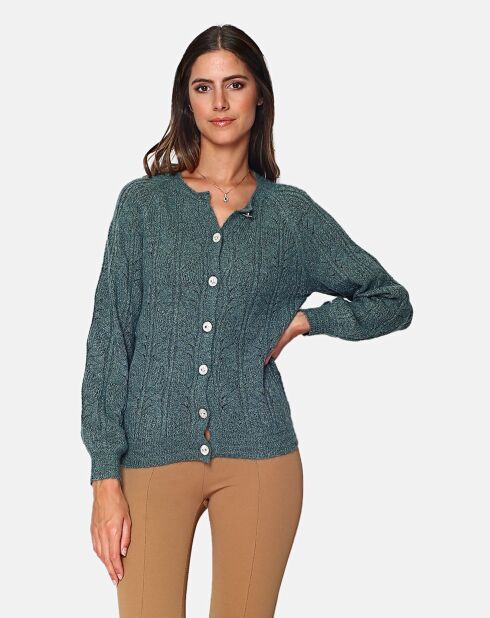 Cardigan en Cachemire mélangé vert viride