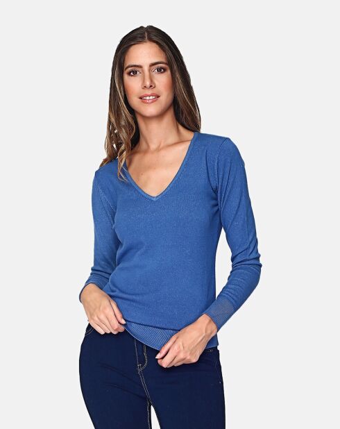 Pull en Maille mélangée bleu jeans