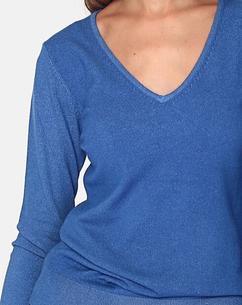 Pull en Maille mélangée bleu jeans