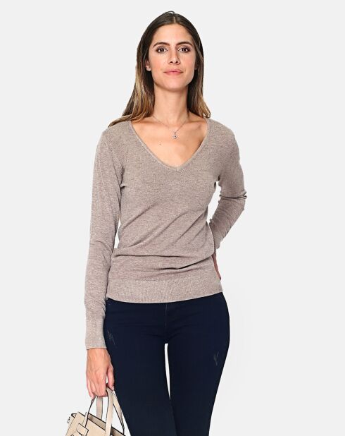 Pull en Maille mélangée gris