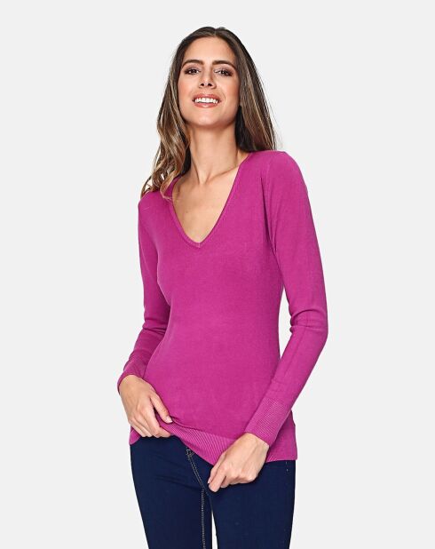 Pull en Maille mélangée orchidée