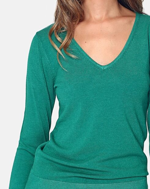 Pull en Maille mélangée vert viride